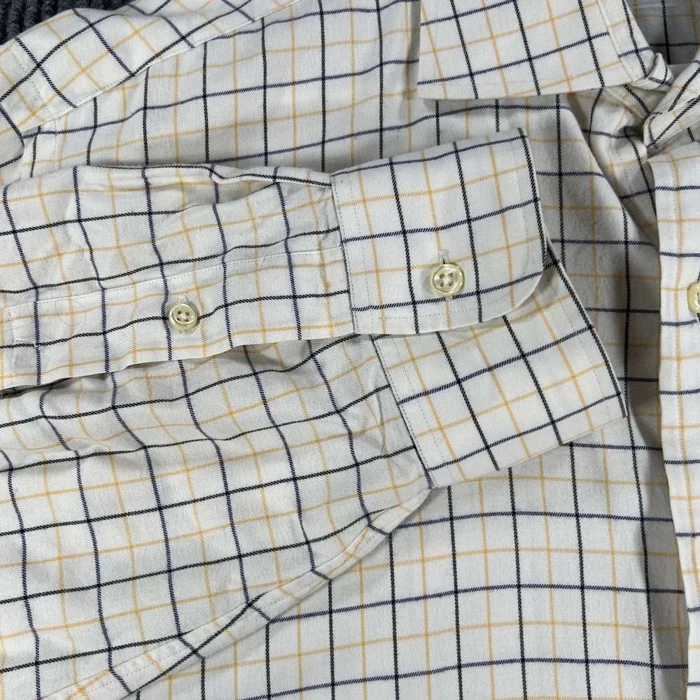 Polo Ralph Lauren Shirt Mens 2XL XXL Ivory Check Long Sleeve Regent Classic Fit